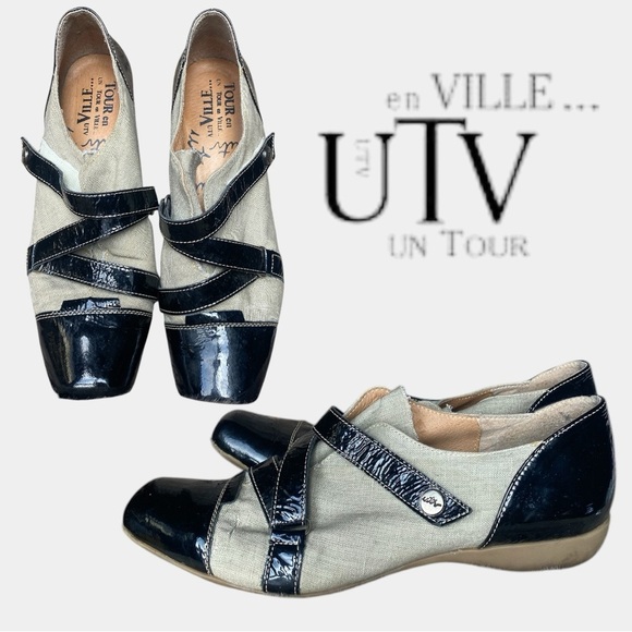 Un Tour En Ville Black Strap Shoes Size 9.5 EU 41 - Picture 1 of 10